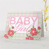 Baby Girl Gratulation Paper Gruß Karte (Gelbe Blume)