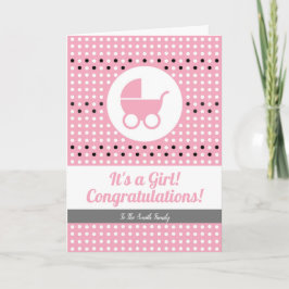 Baby Girl Gratulations Card mit Stroller Karte