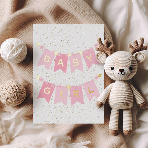 Baby Girl Gratulations Foil Card Folien Feiertagskarte