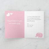 Baby Girl Gratululations Card mit Elephant Karte (Innenseite)