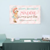 Baby Girl Headdress Native American Pink Aqua Banner (Messeveranstaltung)
