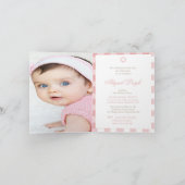 Baby Girl Hebrew Namemony Foto Jüdisches Rosa Einladung (Innenseite)