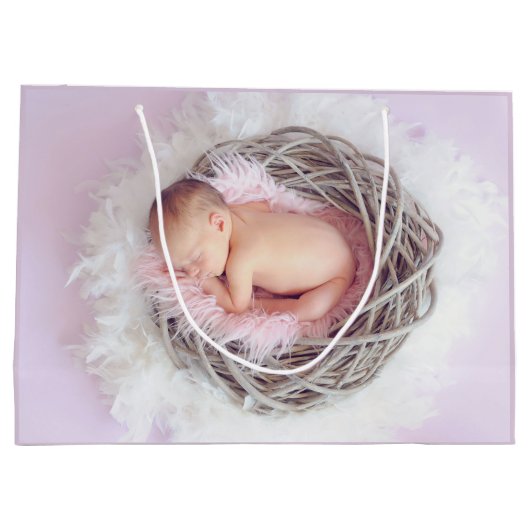 Baby Girl Herzlichen Glückwunsch Große Geschenktüte (Rückseite)