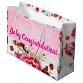 Baby Girl Herzlichen Glückwunsch Liebe gerade gebl Große Geschenktüte (Vorderseite Schrägansicht)