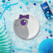 Baby Girl Horned Frog Lila Baby Dusche Pappteller (Party)