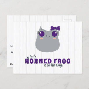 Baby Girl Horned Frog Lila Babydusche Einladung Postkarte