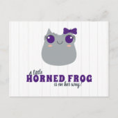 Baby Girl Horned Frog Lila Babydusche Einladung Postkarte (Vorderseite)
