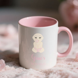 Baby Girl Illustration in Pink Design Tasse