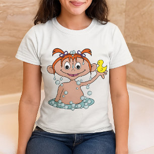 Baby Girl in Bath Womens T-Shirt