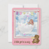 Baby Girl in der Regenschirmdusche Einladung (Vorderseite)