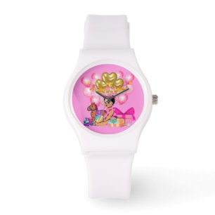 Baby Girl in Pink Armbanduhr