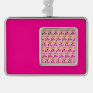 Baby Girl in Pink Rahmen-Ornament Silber