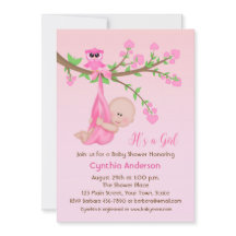 Baby Girl in Tree, Pink, Baby Dusche