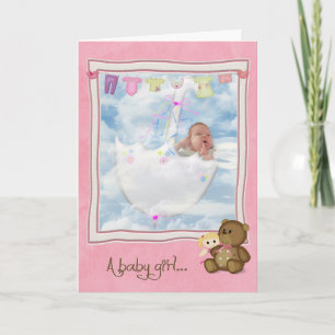 Baby Girl in Umbrella Karte