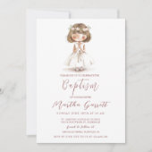 Baby Girl in weißem Kleid Gebet Mädchen Taufe Einladung (Vorderseite)