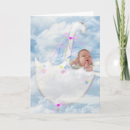 Baby Girl in Wolken Karte (Vorderseite)
