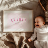 Baby Girl Individuelle Name Print Pink Kinderzimme Poster