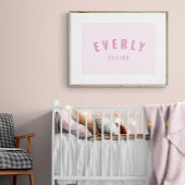 Baby Girl Individuelle Name Print Pink Kinderzimme Poster