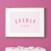 Baby Girl Individuelle Name Print Pink Kinderzimme Poster