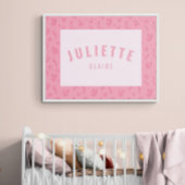 Baby Girl Individuelle Name Print Pink Kinderzimme Poster