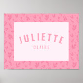Baby Girl Individuelle Name Print Pink Kinderzimme Poster (Vorne)
