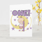 Baby Girl is One Birthday Tshirts and Gifts Karte (Gelbe Blume)