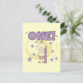 Baby Girl is One Birthday Tshirts and Gifts Postkarte (Stehend Vorderseite)