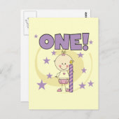 Baby Girl is One Birthday Tshirts and Gifts Postkarte (Vorne/Hinten)