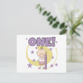 Baby Girl is One Birthday Tshirts and Gifts Postkarte (Stehend Vorderseite)