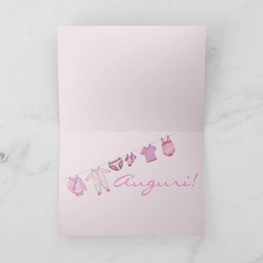 Baby Girl Italian gratuliert Karte (Innenseite)