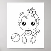 Baby Girl Jumpsuit Coloring Page Poster (Vorne)