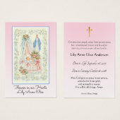 Baby Girl katholische Beerdigungskarte - (Vorne & Hinten)
