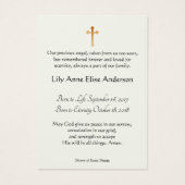 Baby Girl katholische Beerdigungskarte - (Rückseite)