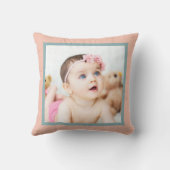 Baby Girl Keepake Foto Birth Stats Kissen (Rückseite)