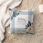 Baby Girl Kinderzimmer Blue Pink Aquarell Floral Kissen (Decke)