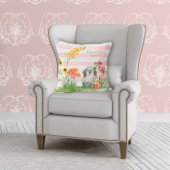 Baby Girl Kinderzimmer Rabbit Floral Geburtsstunde Kissen