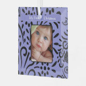 Baby Girl Lavender Tiny T-Shirt Foto Ornament (Vorderseite links)