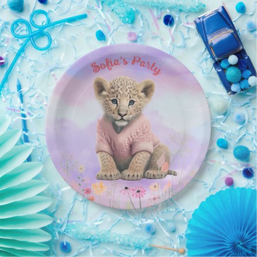 Baby Girl Leopard Party Paper Plate Pappteller (Party)