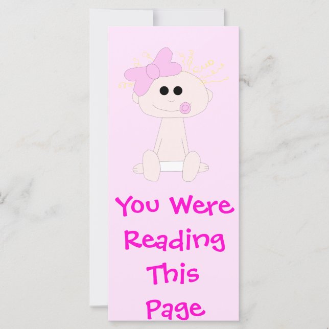 Baby Girl Lesezeichen Template (Vorderseite)