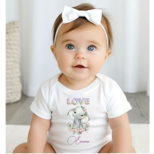 Baby Girl Liebe Name Elephant Niedlich Strampler