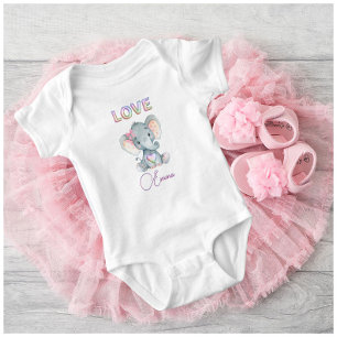 Baby Girl Liebe Name Elephant Niedlich Strampler