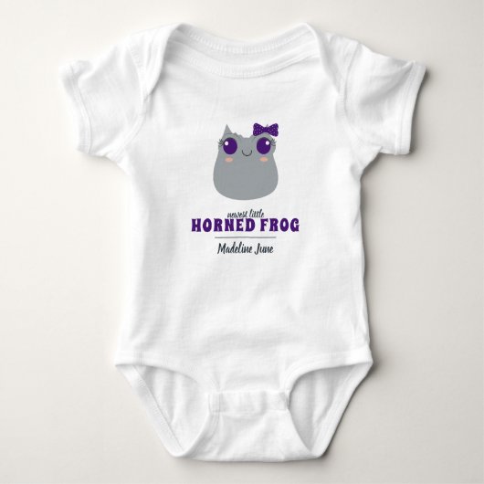 Baby Girl Lila Horned Frog Bodysuit Baby Strampler (Vorderseite)