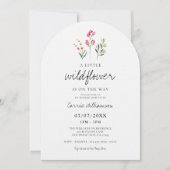 Baby Girl Little Wildblume Watercolor Babydusche Einladung (Vorderseite)