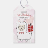 Baby Girl Llamas und rosa Herzen Geschenkanhänger (Vorderseite)