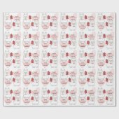 Baby Girl Llamas und rosa Herzen Geschenkpapier (Flach)