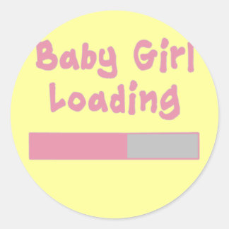 Baby Girl Loading Runder Aufkleber