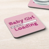 Baby Girl Loading - Vierter Monat Getränkeuntersetzer (Linke Seite)