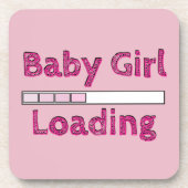 Baby Girl Loading - Vierter Monat Getränkeuntersetzer (Vorderseite)
