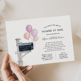 Baby Girl Long Distance Shower by Mail Einladung