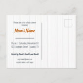 Baby Girl Longhorn Burnt Orange Babydusche Einladungspostkarte (Rückseite)